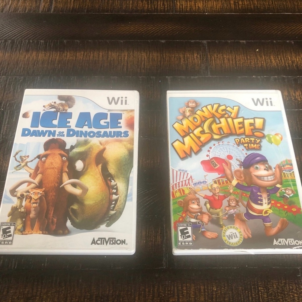Nintendo Wii Activision Games: Ice Age & Monkey Mischief! Party Time